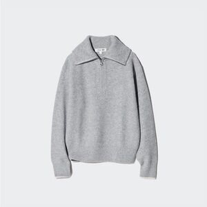 Comptoir des Cotonnieres for Uniqlo | Gray Half-Zip Sweater | S
